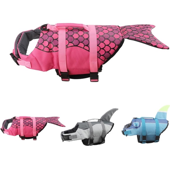 Mermaid Dog Sz SMALL Life Jacket Vest Saver Safety Swim Preserver Rescue Handle - Picture 15 of 16